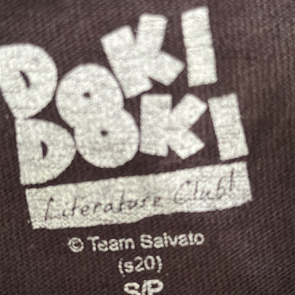 Natsuki text "PLAY WITH ME" t-shirt Doki Doki Literature Club Anime Gore Cosplay - Picture 4 of 6